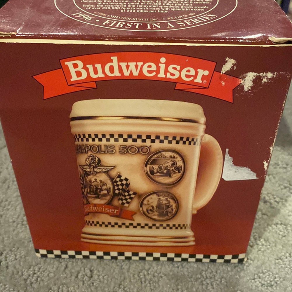 1996 first in a series special event Indianapolis Indy 500 stein Budweiser nib